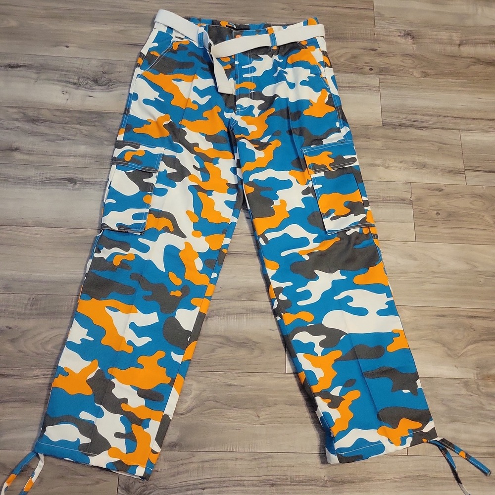Streetwear  Camo Pants  Regular Waist 36x32 Cotton Blend Unisex NEW